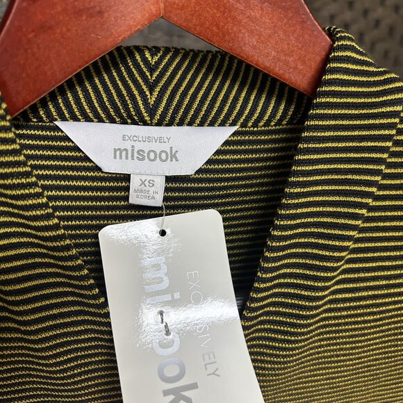 Exclusively Misook Womens Button Up Career Sweater Jacket Striped Green Size XS - Picture 4 of 9